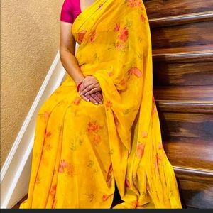 Yellow saree